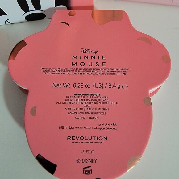 DISNEY MINNIE MOUSE Highlighter Duo Revolution Makeup London Beauty Blush NEW - Picture 7 of 12